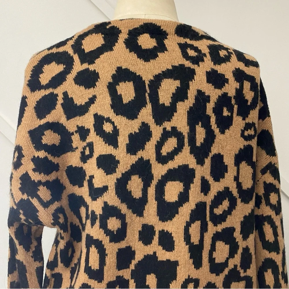 Aritzia Sunday Best Sylvia Alpaca Wool Blend Leopard Print Oversized Cardigan -S - Picture 8 of 15